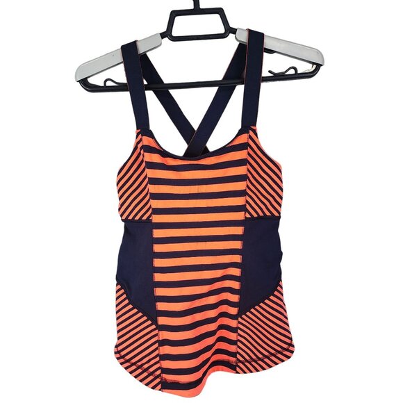 Womens Lululemon Athletica Striped Athletic Tank Top Sleeveless Size 4 - Picture 1 of 11